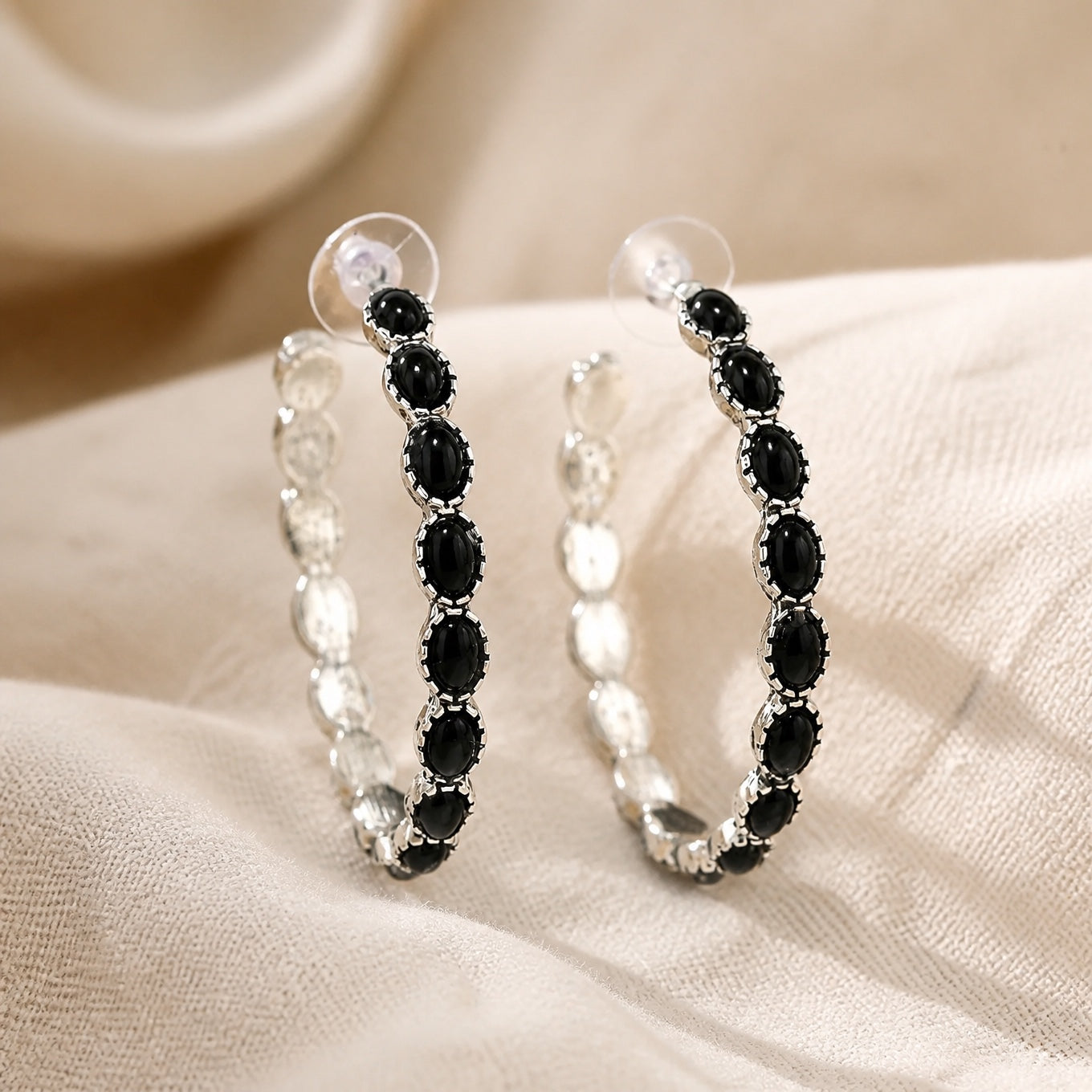 Graceful Silver Hoop Earrings