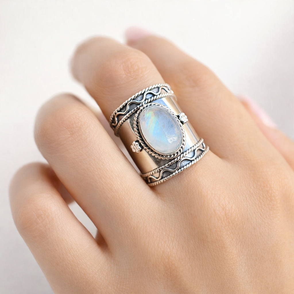 Rusted Ethereal Moonstone Ring