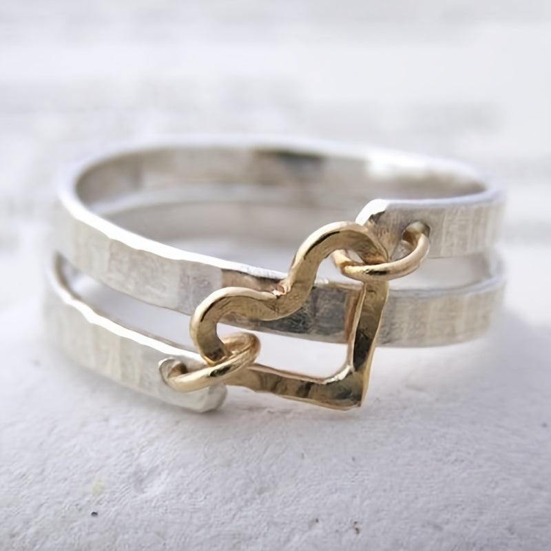 Vintage Minimalist Hollow Heart Ring