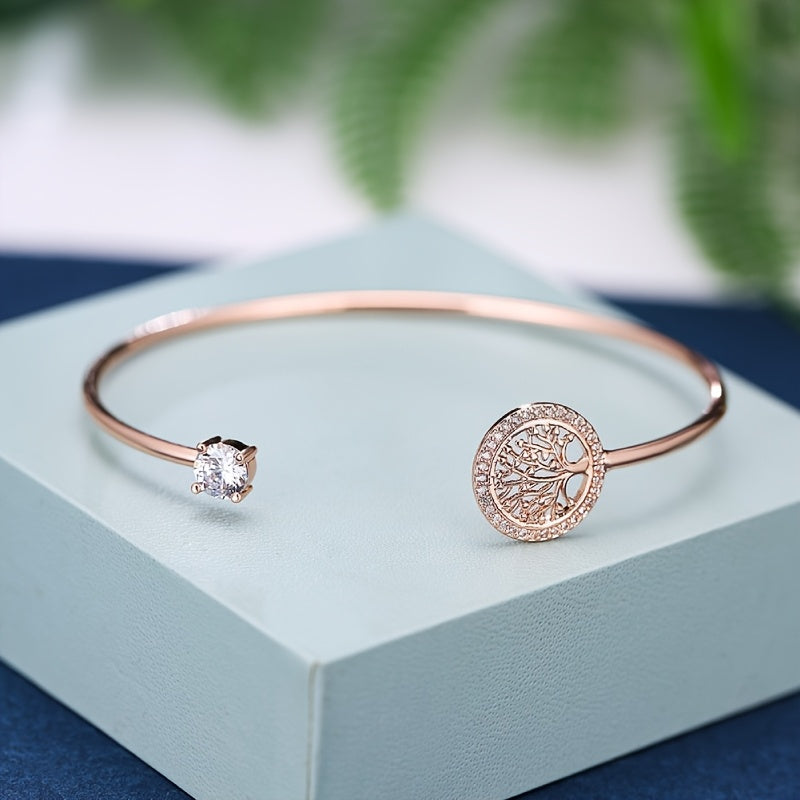 White Gold Tree of Life Bracelet