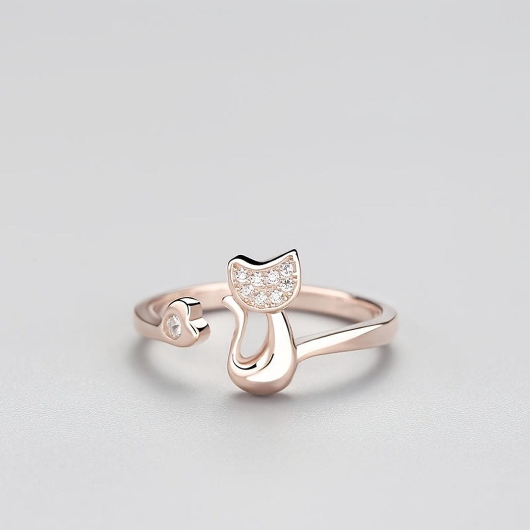 Zirconia Cat Open Ring