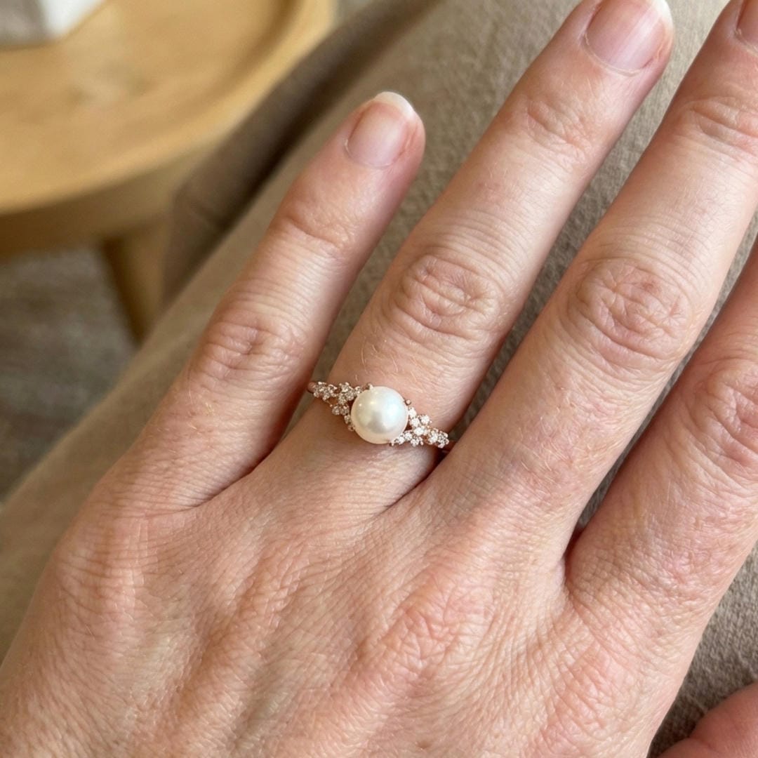 Pearl Blossom Accent Promise Ring