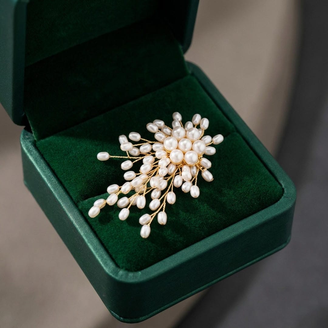 Luxury Pearl Cascade Brooch