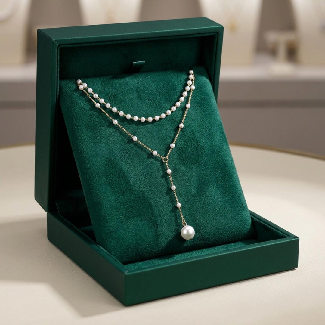 Pearl Y Chain Layered Necklace
