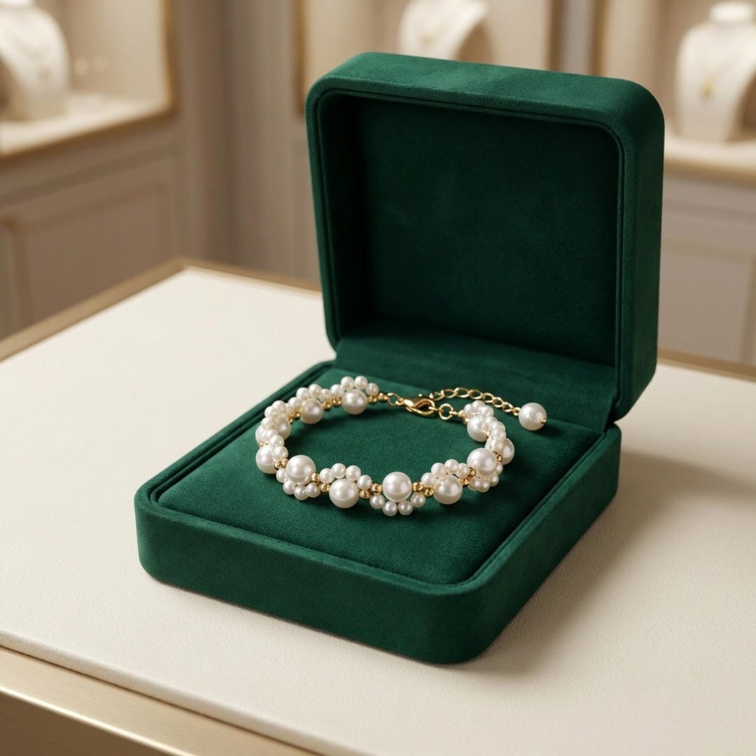 Pearl Blossom Cluster Chain Bracelet