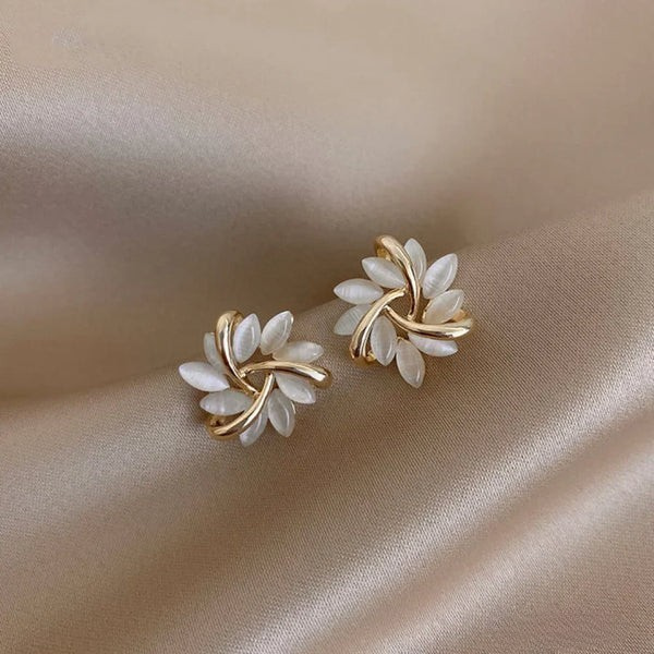 Opal Flower Stud Earrings