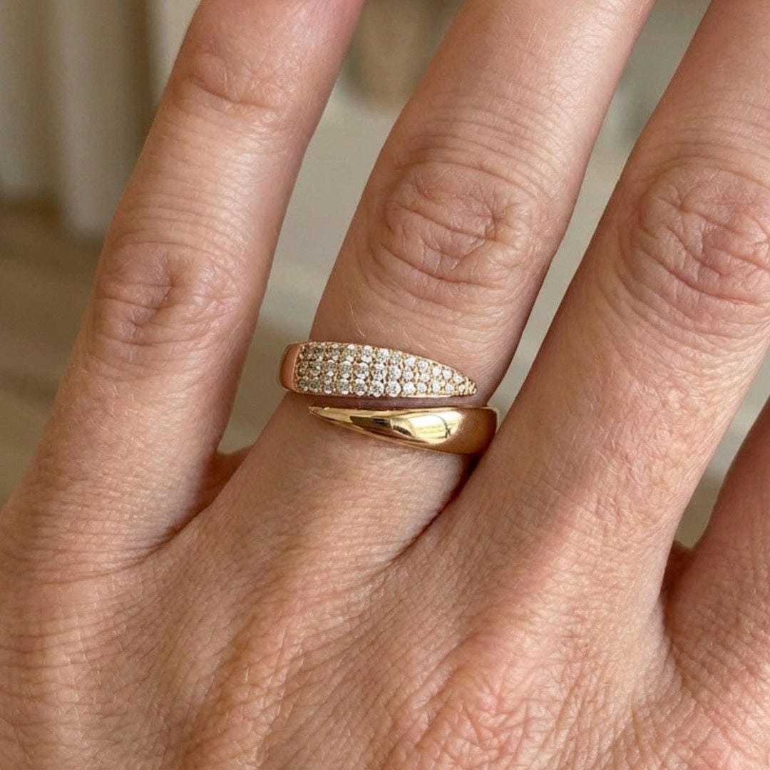 Sleek Crossover Wrap Ring