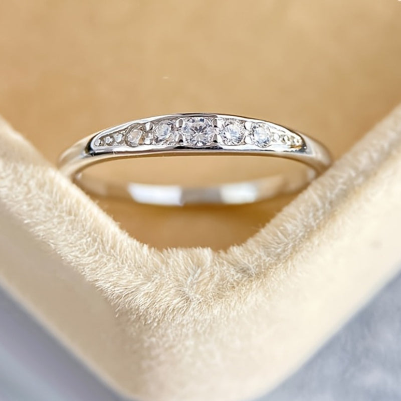 White Gold Micro Pave Zirconia Ring