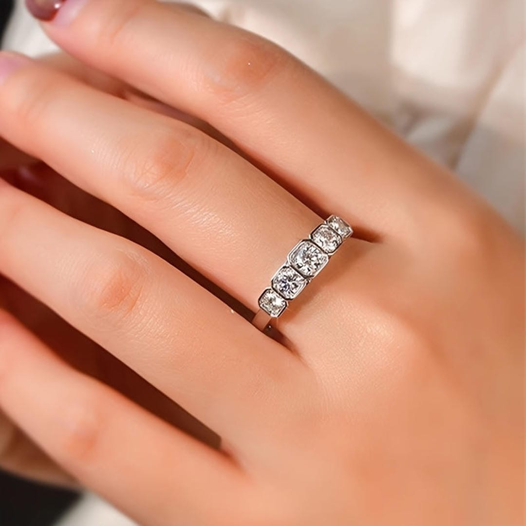 Vintage Bezel Crystal Eternity Ring