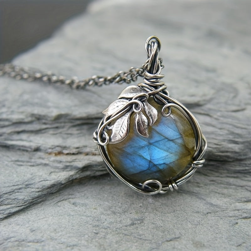 Antique Style Iridescent Sphere Necklace