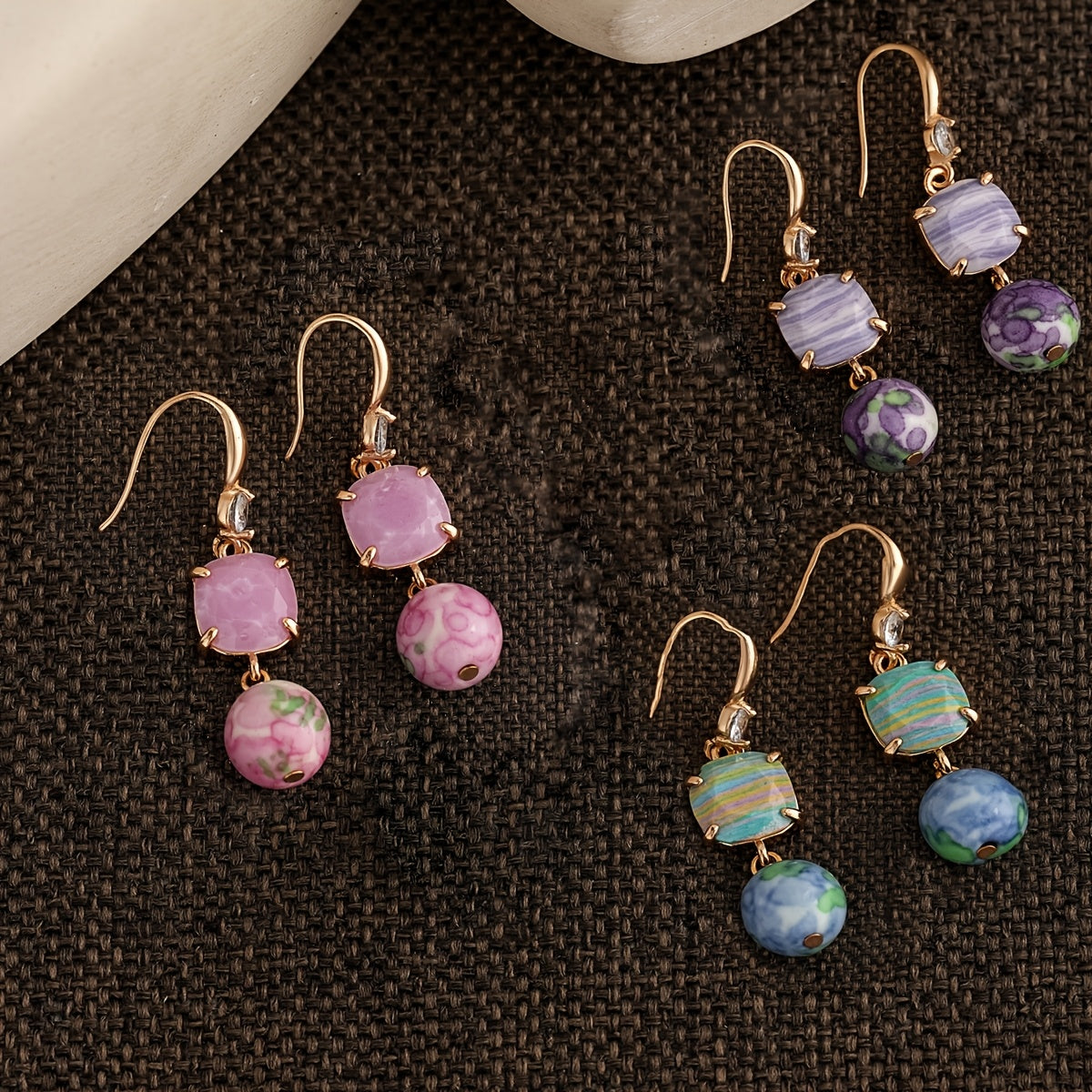 Trendy Mixed Texture Beads Earring