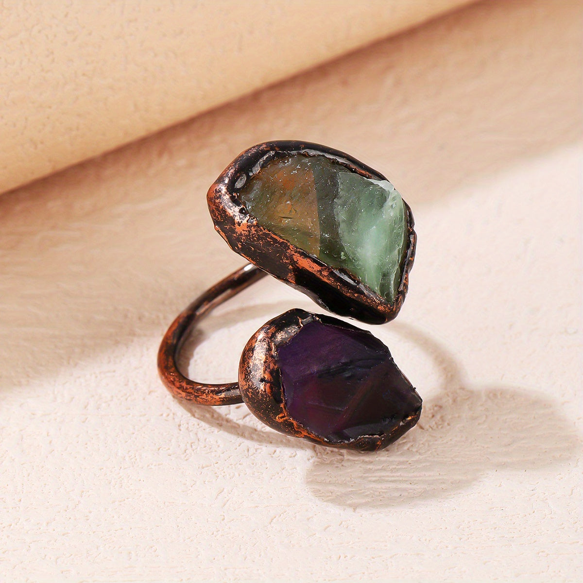 Radiant Double Head Stone Ring