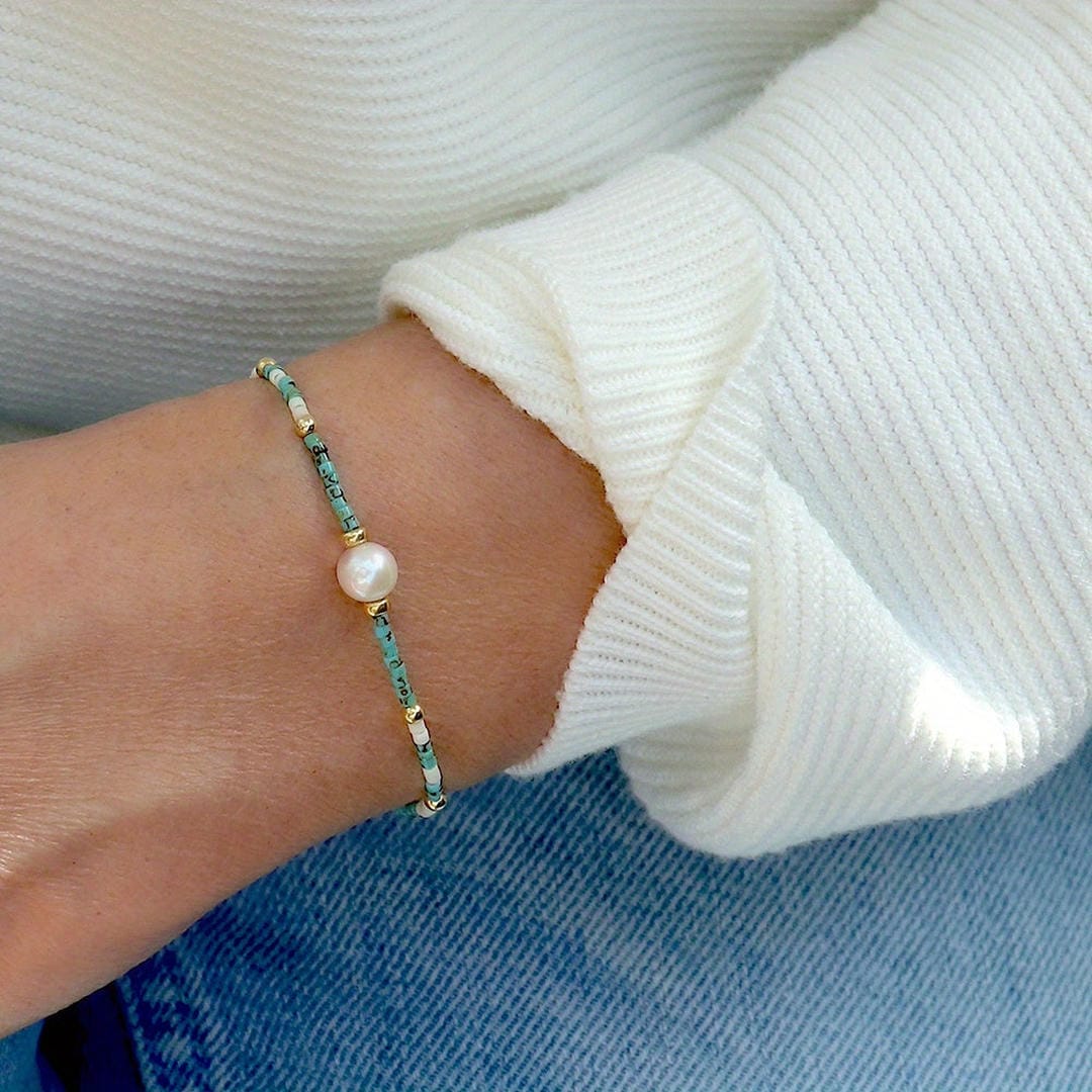 Coastal Pearl Seed Bead Bracelet
