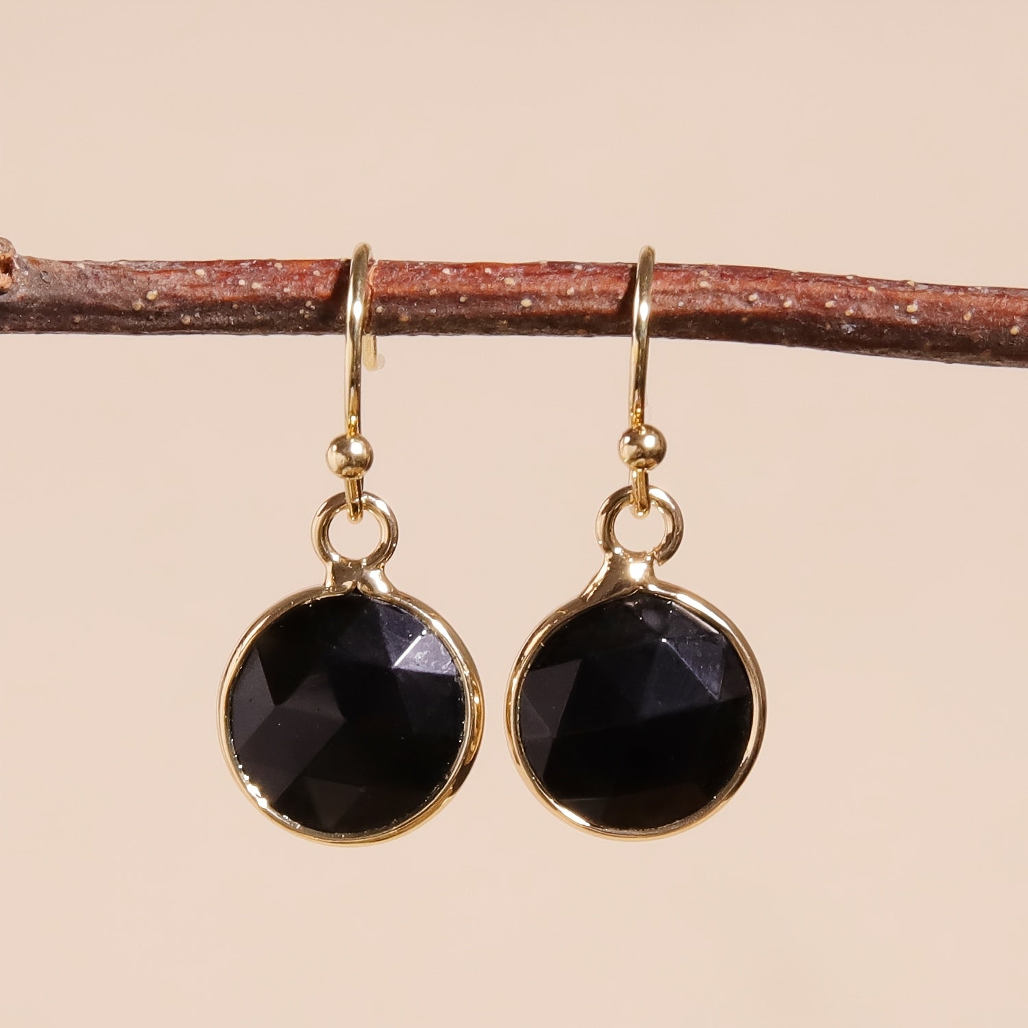 Bohemian Gold Flat Round Earrings