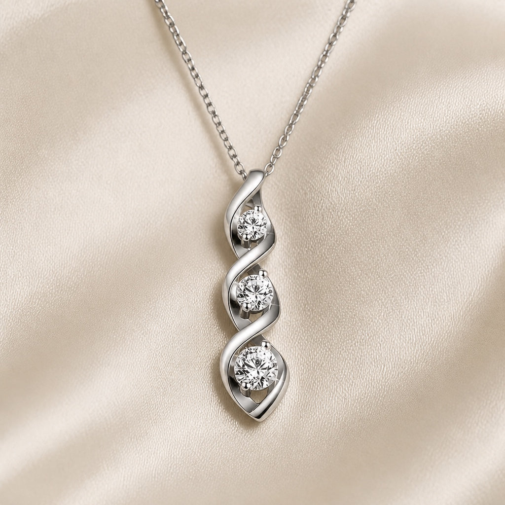White Gold Infinity Zirconia Necklace