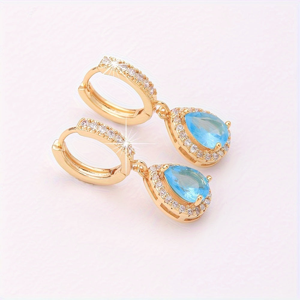 Exquisite Cubic Zirconia Drop Earrings