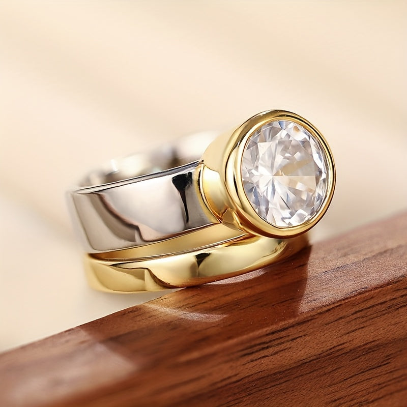 Luxe Round Solitaire Ring Set