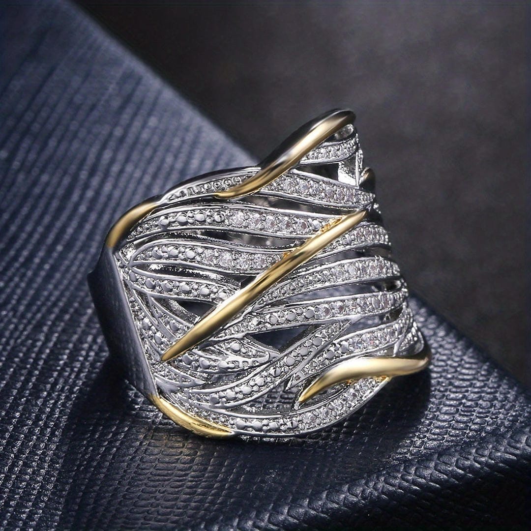 Crystals Wave Cuff Statement Bracelet
