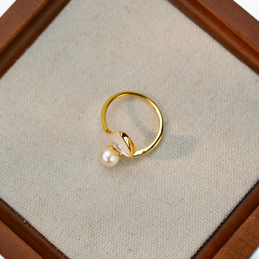 Open Duo Pearl Wrap Ring