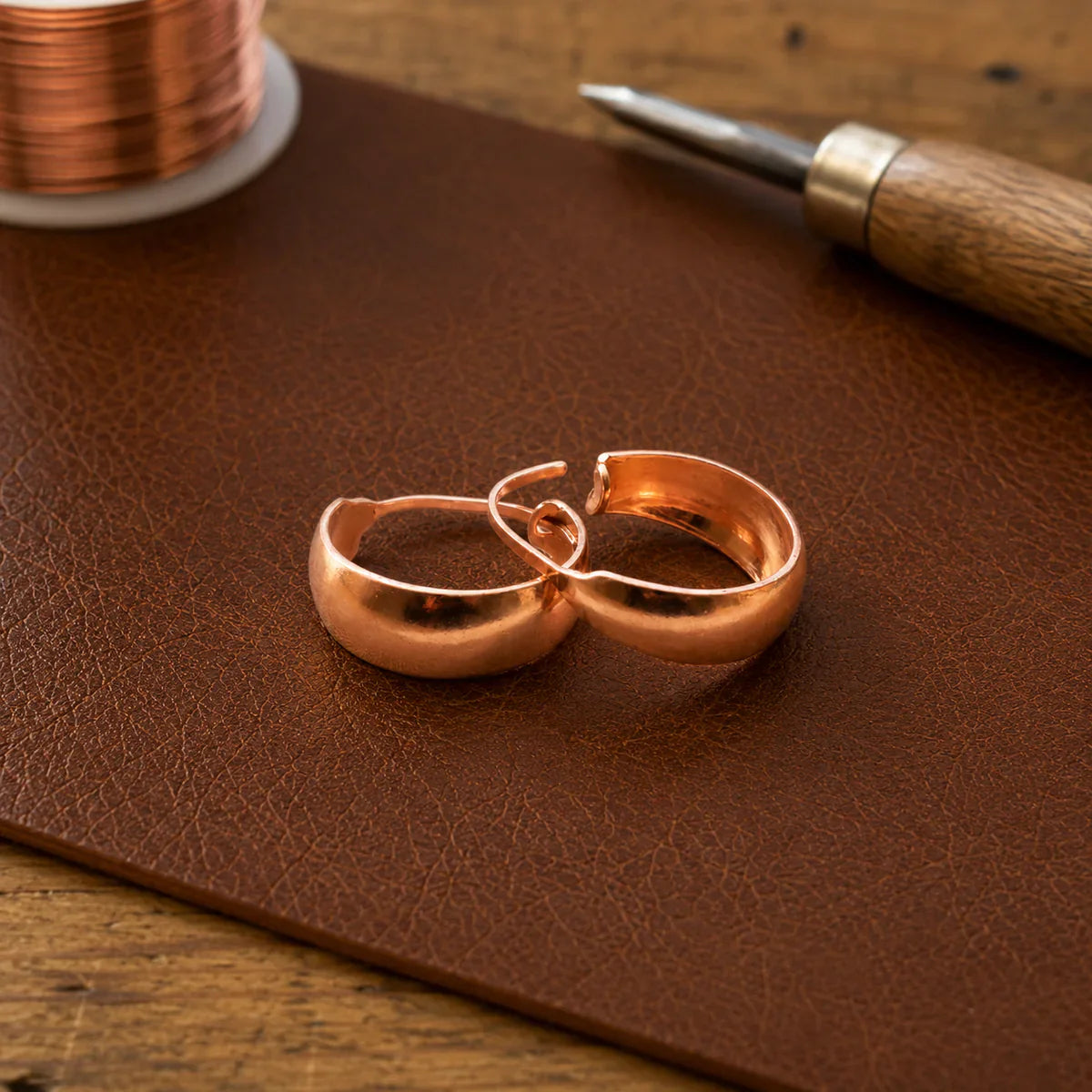 Ember Loop Copper Earrings