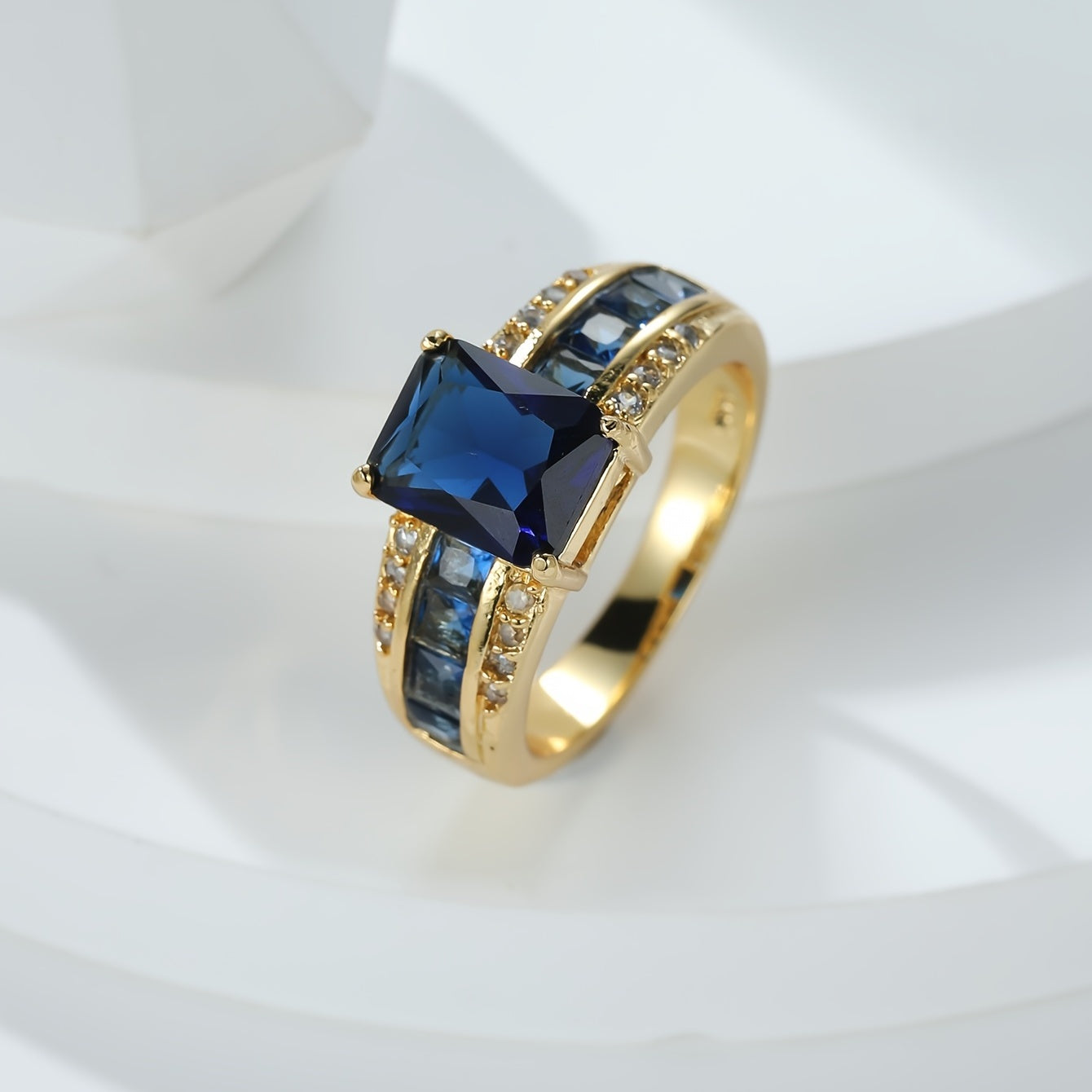 Golden Sapphire Statement Ring