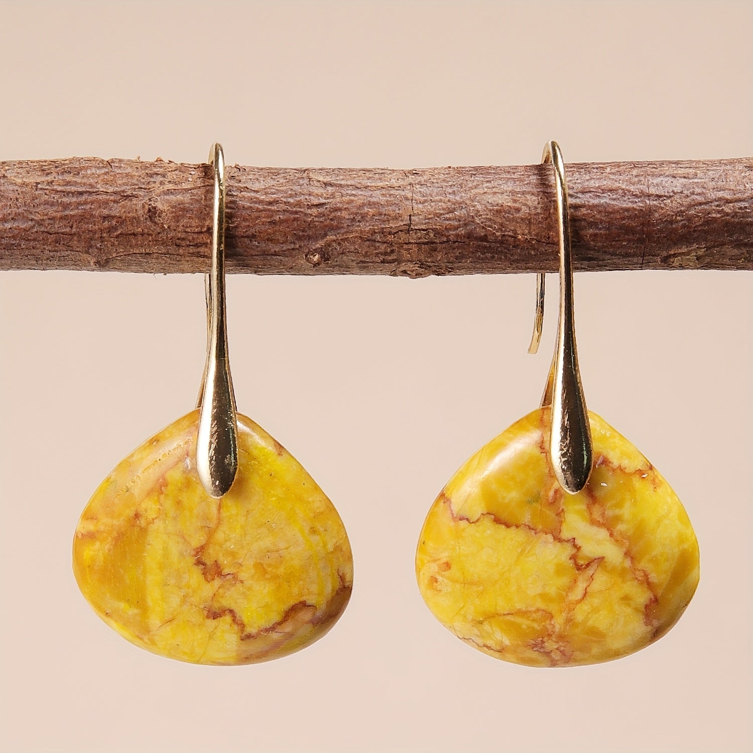Vintage Emperor Marble Teardrop Earrings