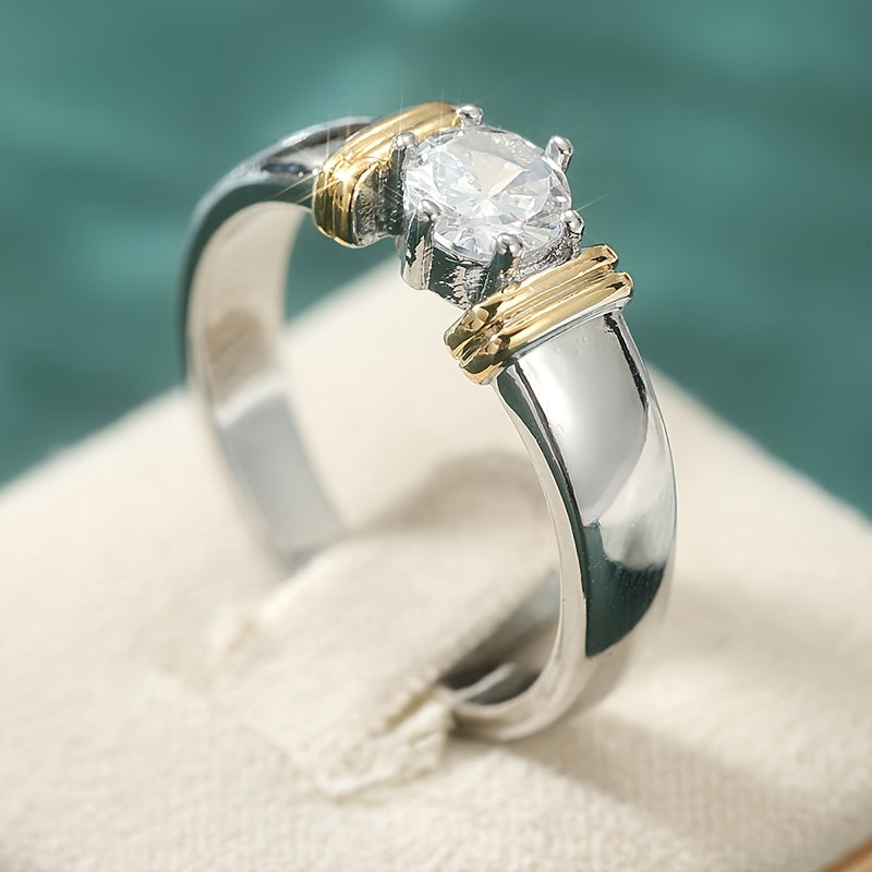 Luxe Zirconia Inlaid Ring