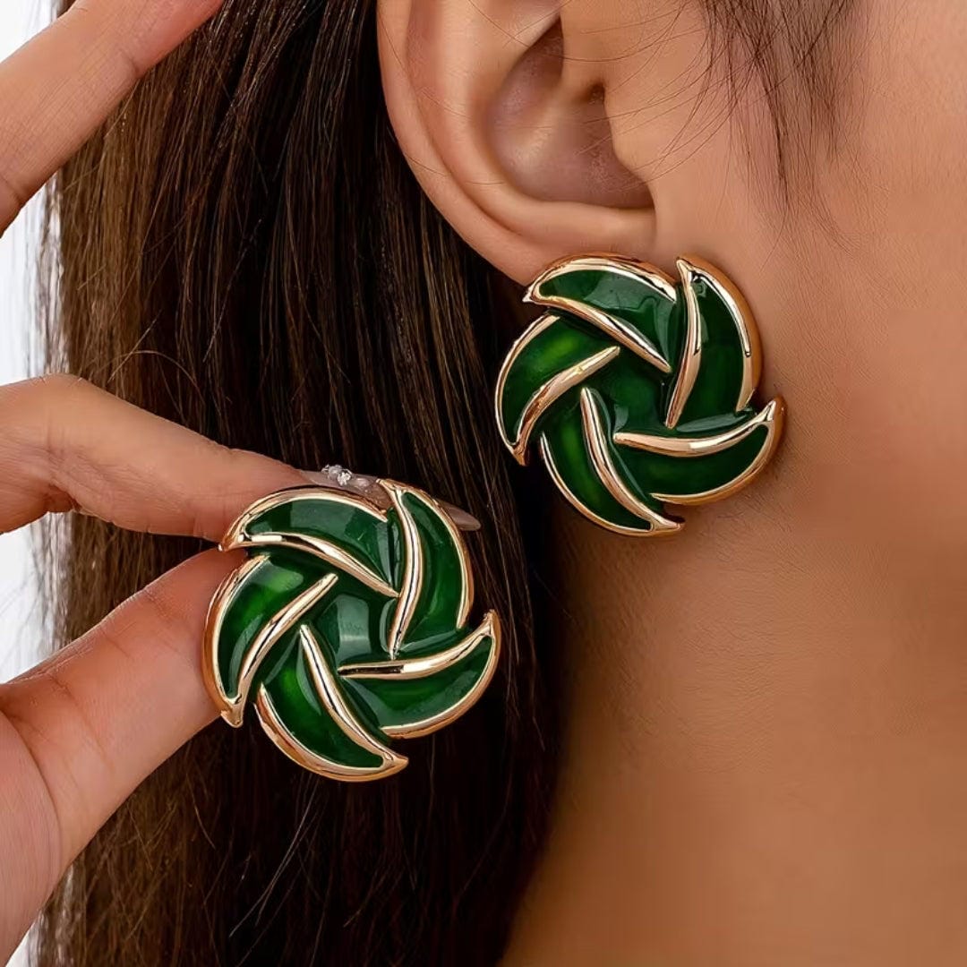 Emerald Knot Statement Earrings