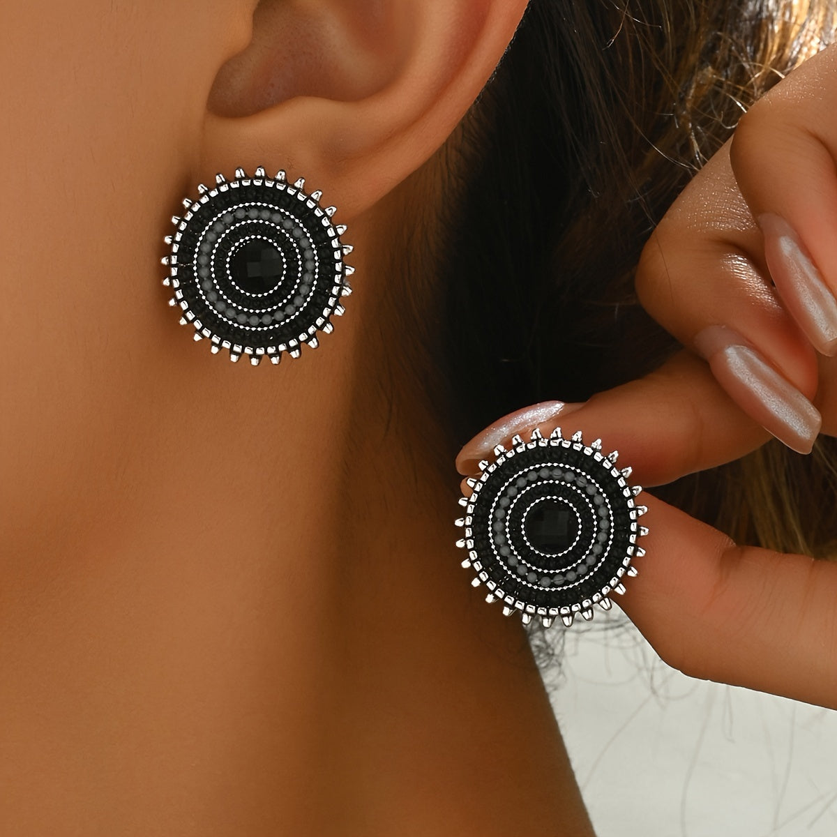 Bohemian Retro Donut Round Earrings