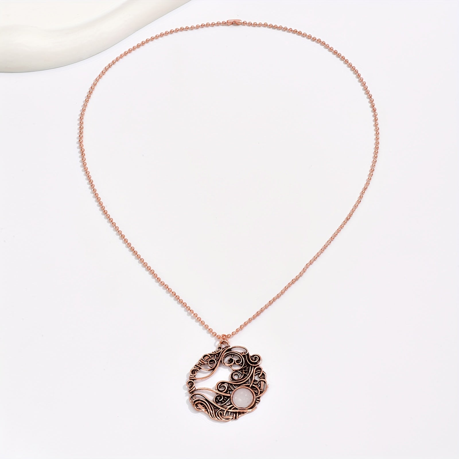 Moonstone Wire Wrapped Circle Pendant