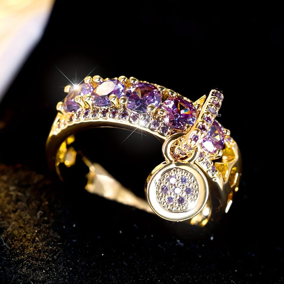 Lavender Charm Halo Statement Ring