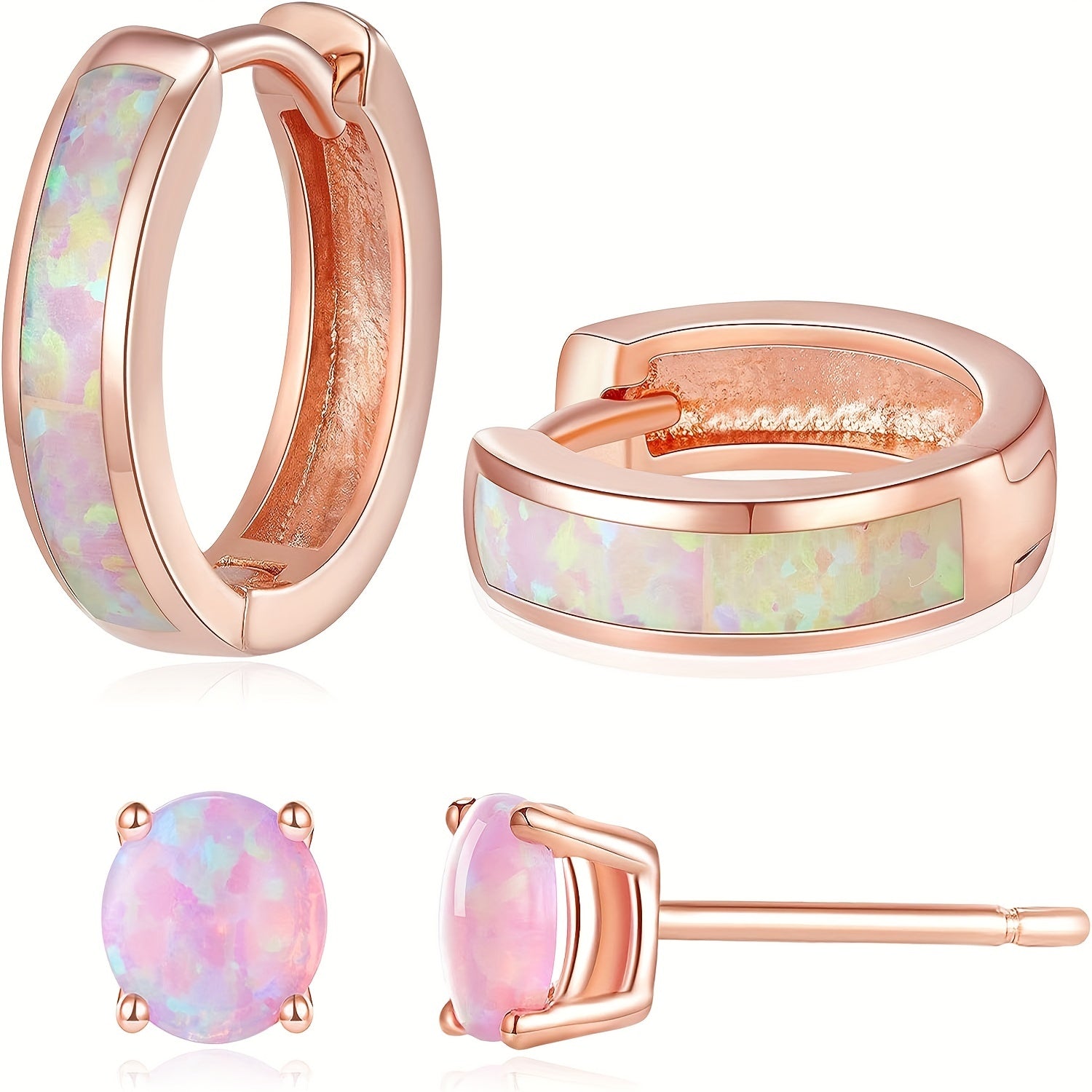Iridescent Opal Earring Set