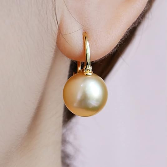 Elegant Golden Pearl Earrings