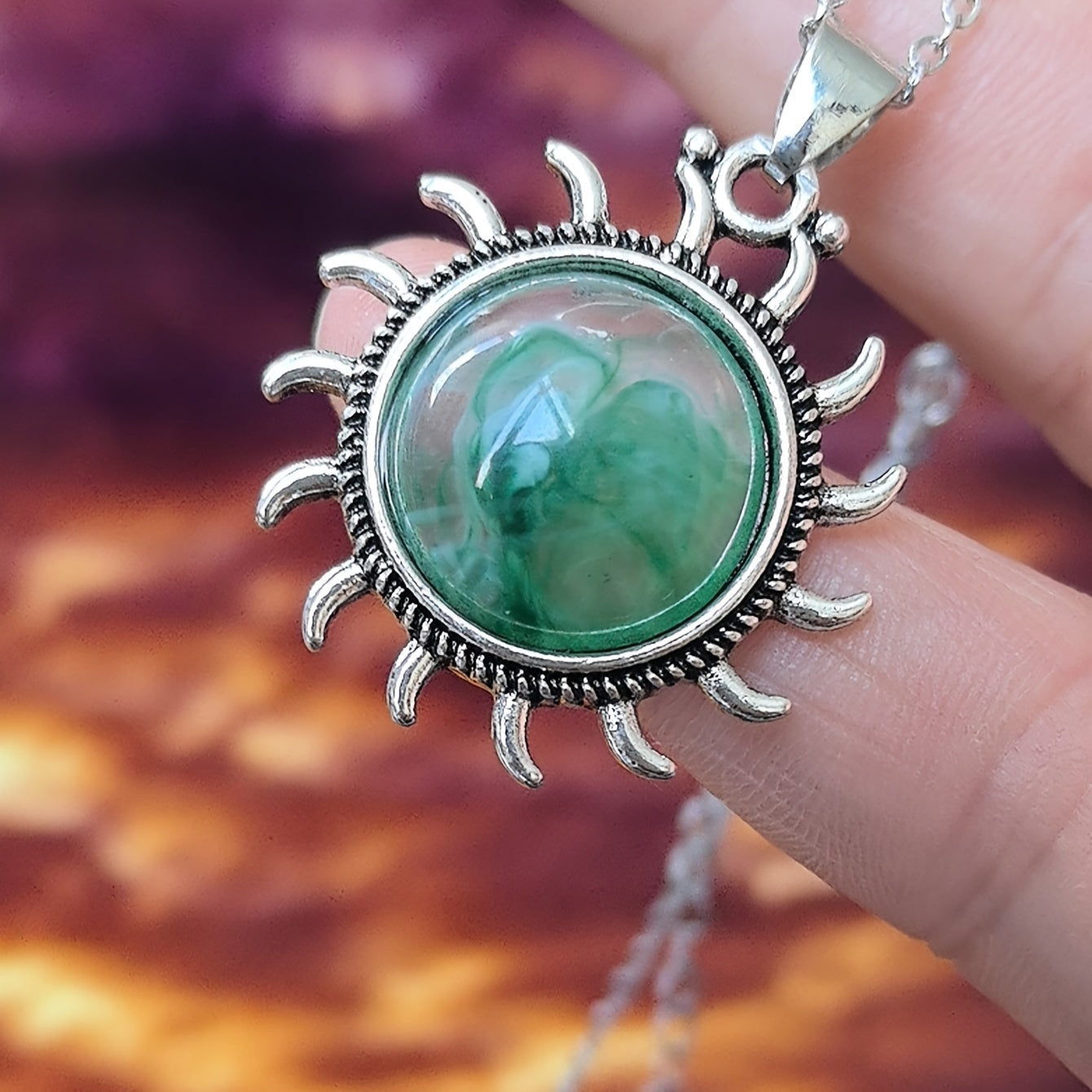 Moonstone Sun Shaped Necklace