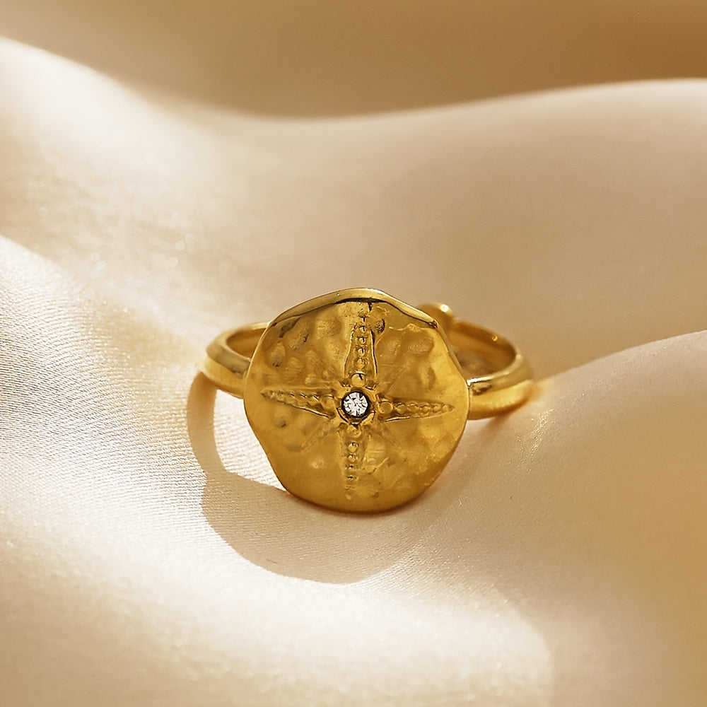 Retro Octagram Zirconia Ring
