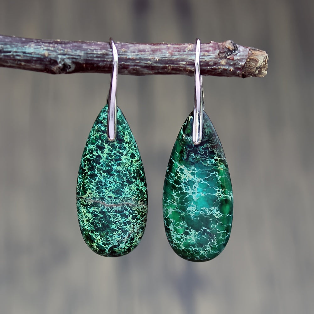 Natural Stone Teardrop Earrings