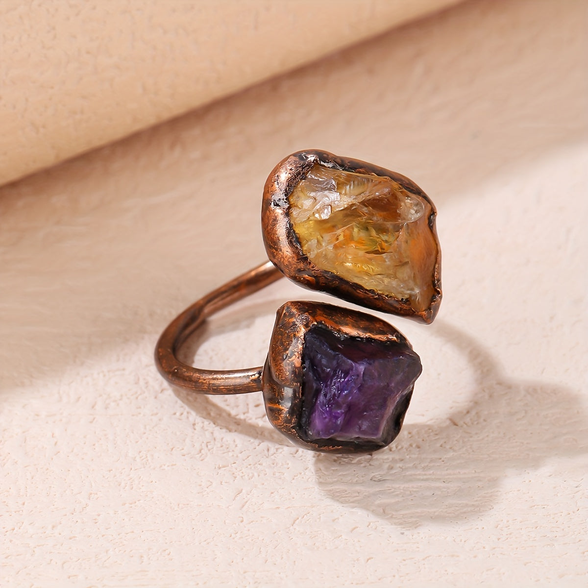 Radiant Double Head Stone Ring