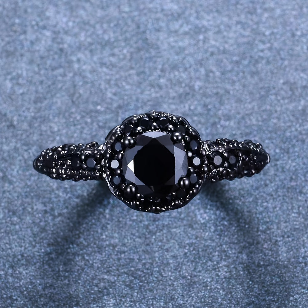 Vintage Black Zirconia Eternity Ring