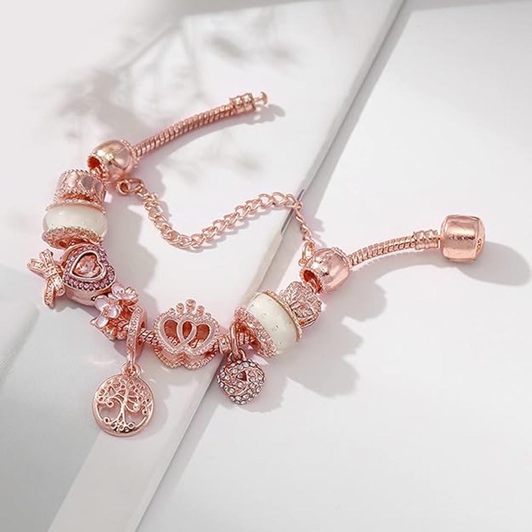 Rose Dream catcher Bracelet with Charms Included