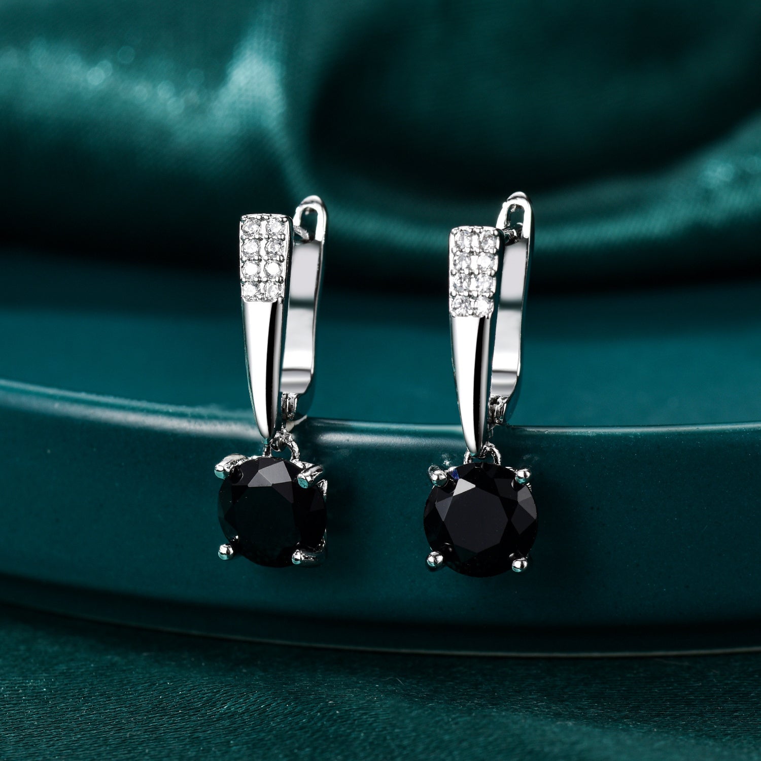 Noir Glam Drop Earrings