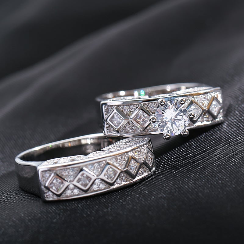 Cold Wind Zircon Ring Set