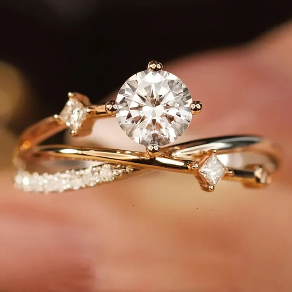 White Gold Zirconia Starry Sky Ring
