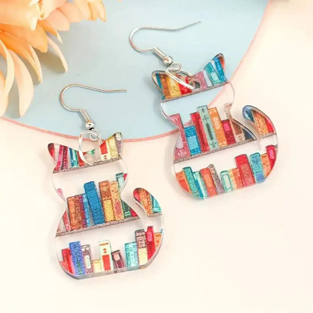 Vintage Colorful Cat Earrings