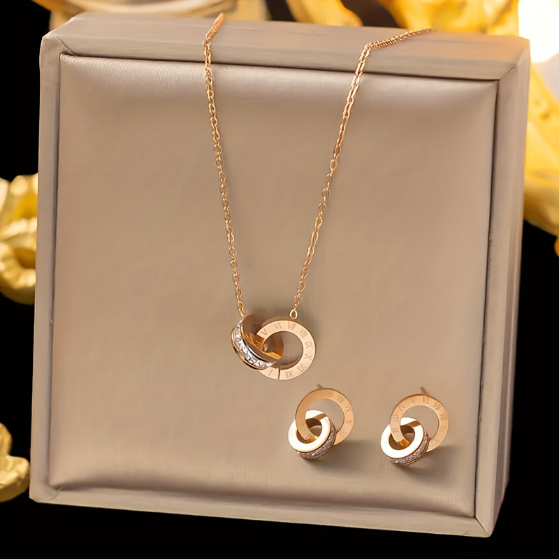 Infinity Bound Circle White Gold Set
