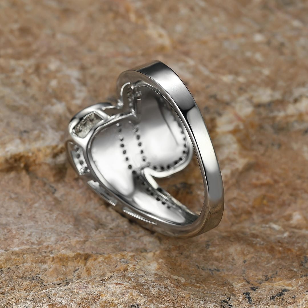 Inlaid Opal Stone Zirconia Ring