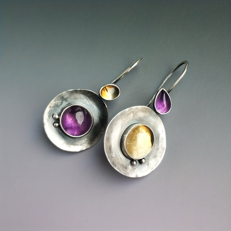 Circular Zirconia Pendant Earrings