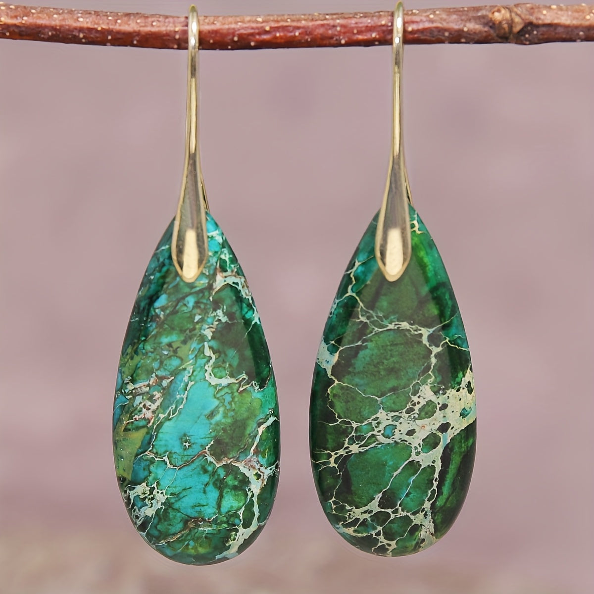 Trendy Chic Green Aesthetic Earrings