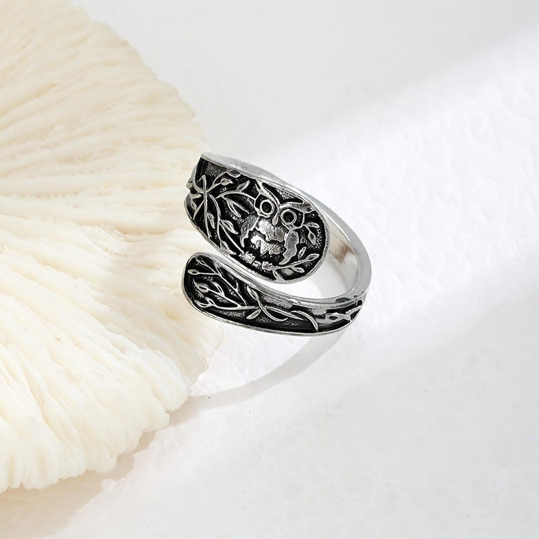 Silver Owl Forest Wrap Ring