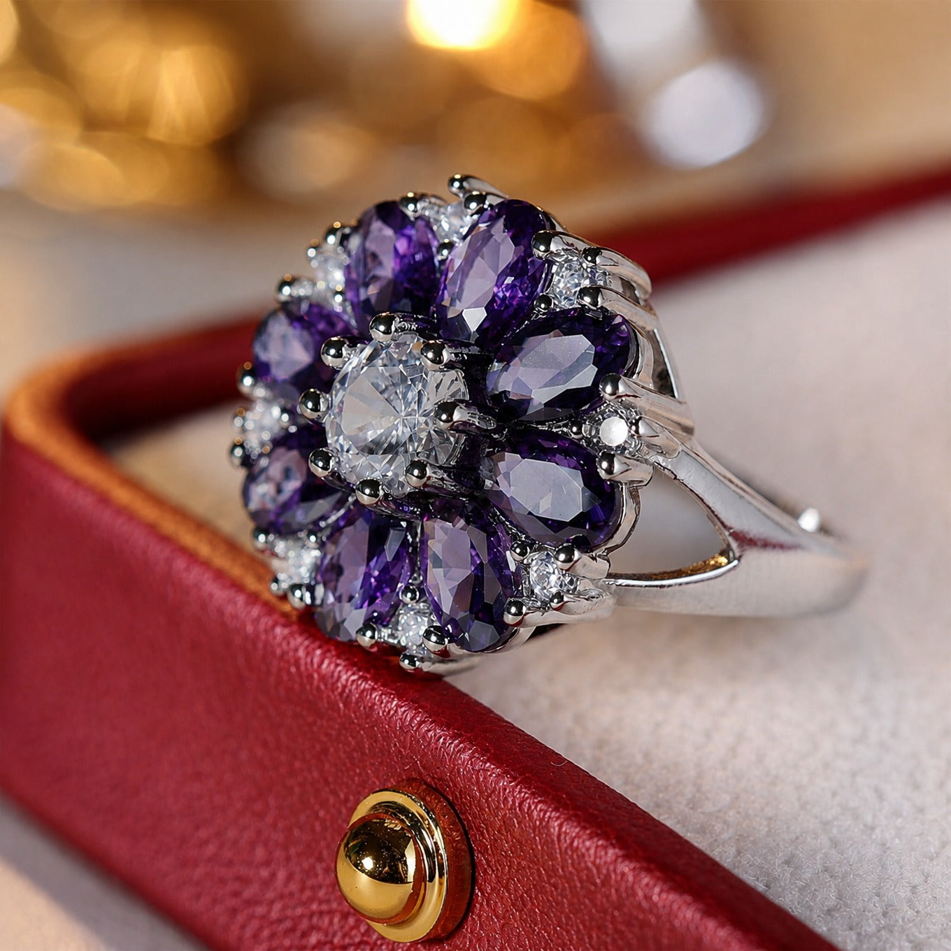 Royal Flower Statement Ring
