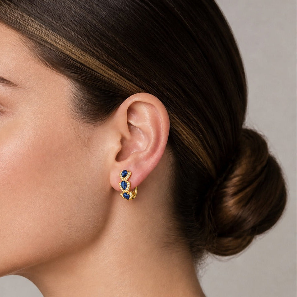 Timeless Sapphire Hoop Earrings